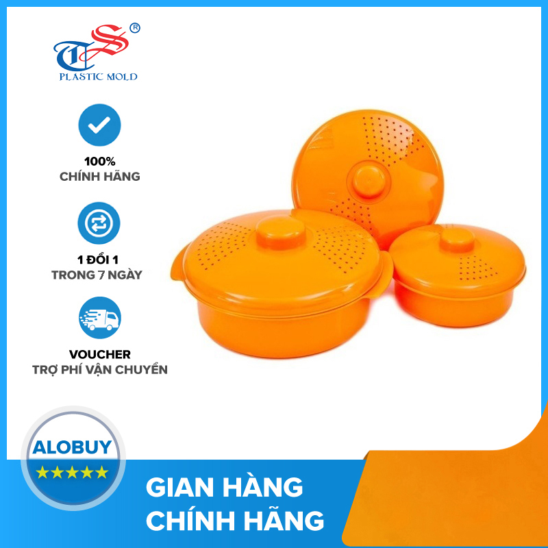 Bộ 3 thố luộc rau quả trong lò viba tashuan ts-3535
