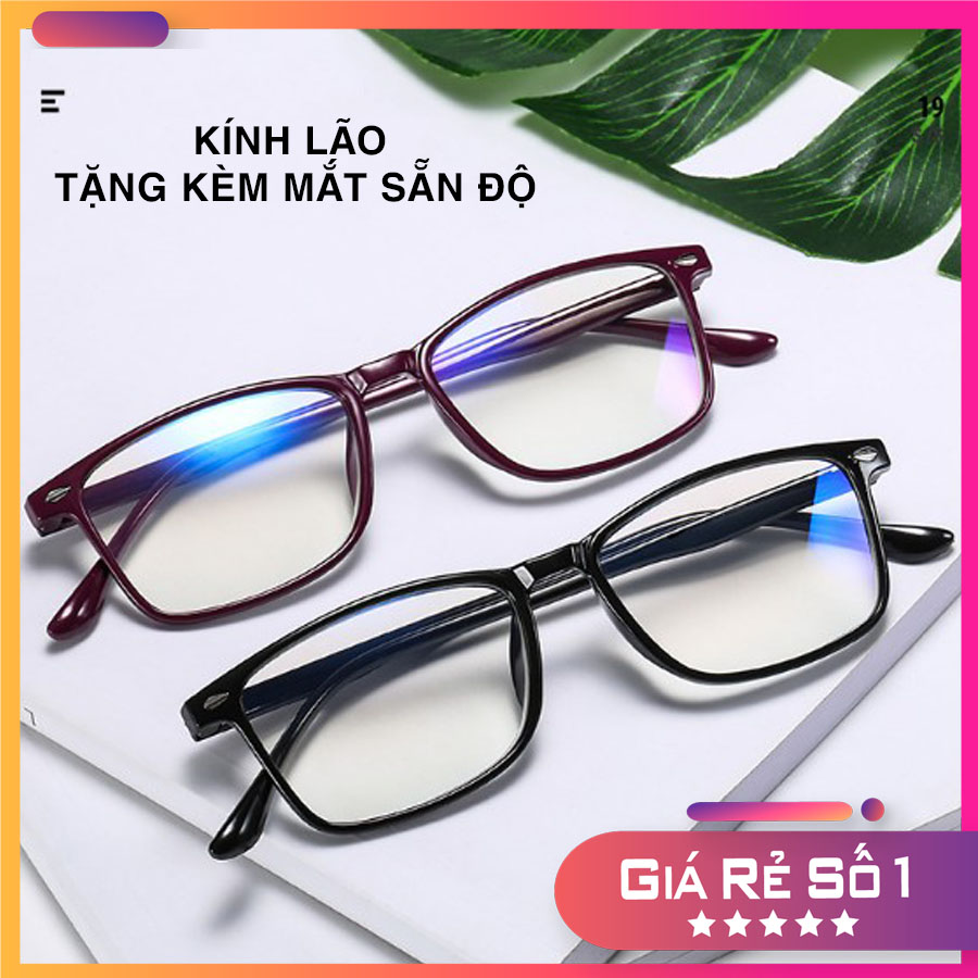 Kính lão trung niên sẵn độ nam nữ cao cấp sẵn đeo siêu dẻo tặng người thân ông bà bố mẹ