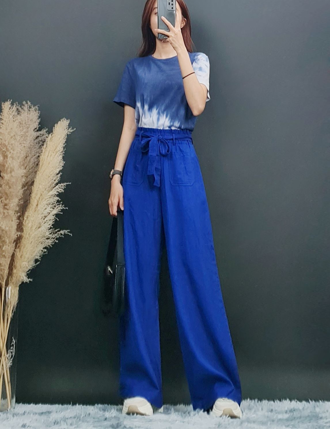 C5776 - Áo thun Xuất cổ tròn tay ngắn loang màu kiểu