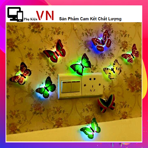 ⚡ Giá sỉ ⚡ Đèn LED hình con bướm xinh xắn dán tường