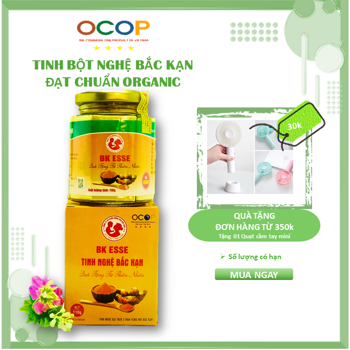 Tinh bột nghệ cao cấp bắc kạn 110g, nguyên chất 100%