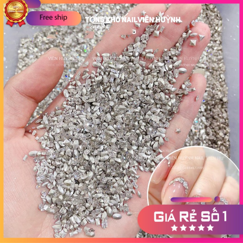 Đá hạt gạo gắn móng - set 100 viên đá chạy viền nail nhiều kiểu mẫu mới