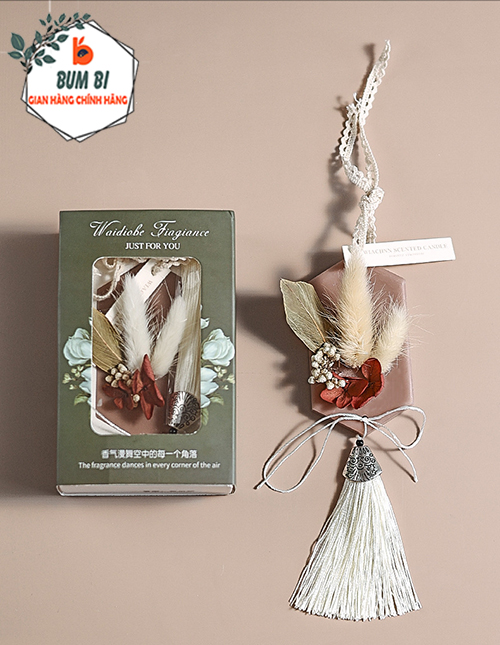  Túi thơm treo tủ quần áo hoa khô tự nhiên và tinh dầu thực vật Sáp thơm treo phòng có thể dùng decor trang trí hoặc làm quà tặng - BUMSTORE 