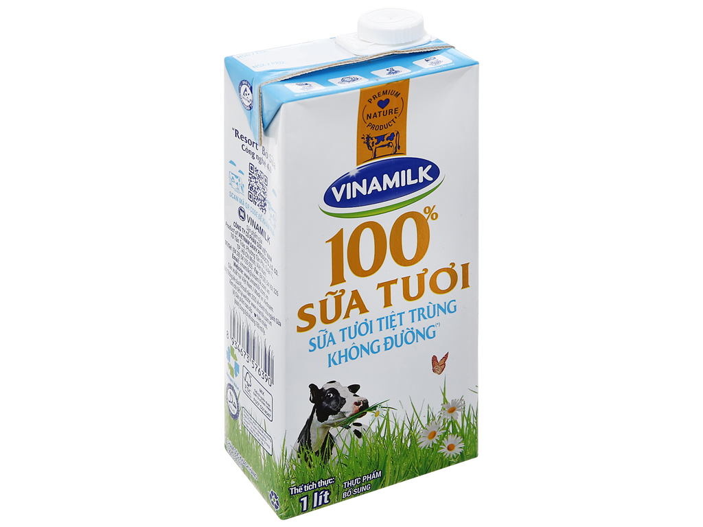 Sữa Tươi Tiệt Trùng Không Đường Vinamilk - Hộp 1Lít