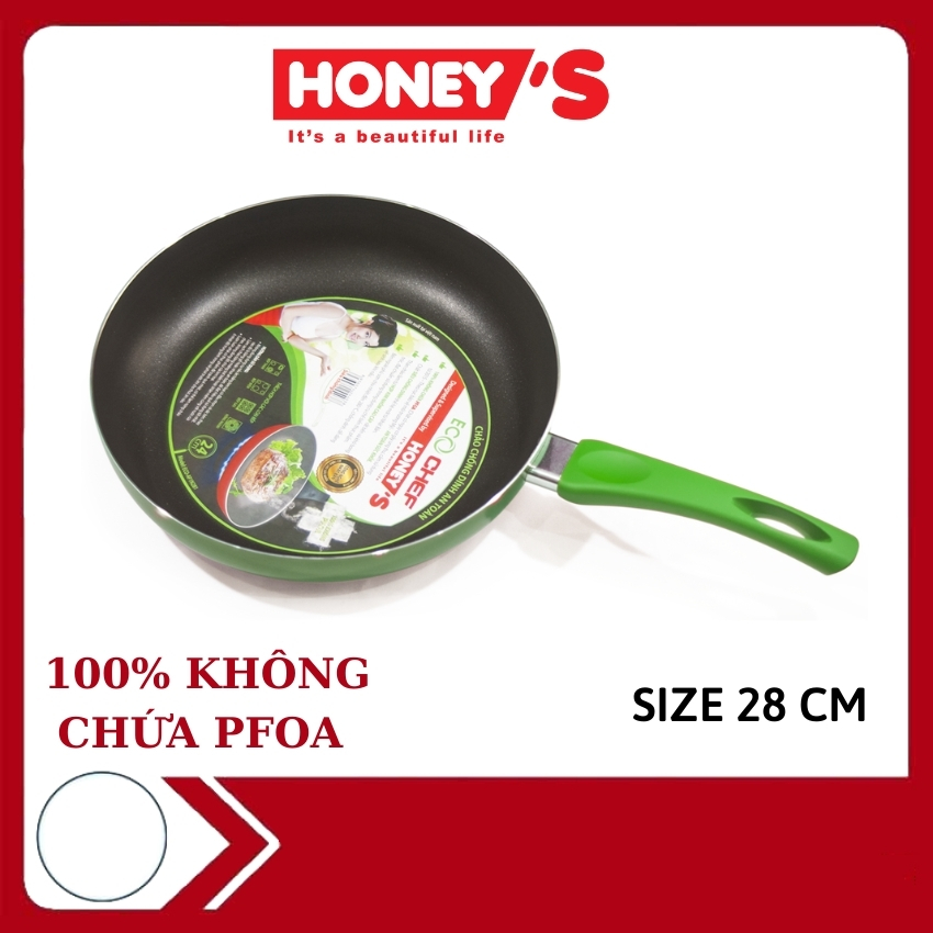 [Nhập Code: LAZSOCIAL0850K][Chính hãng] Chảo chống dính an toàn Eco Chef -ECO-AF1N281 - bền, không bong tróc , không chứa PFOA - Size 28 cm (Không dùng bếp từ)