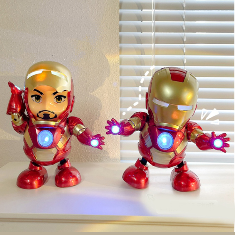 Đồ chơi robot người sắt Iron Man Hero nhảy múa theo nhạc vui nhộn có đèn