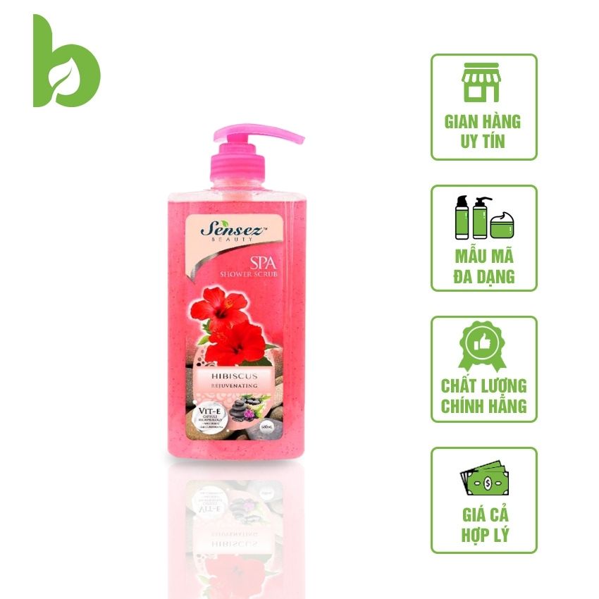 [MIỄN PHÍ VẬN CHUYỂN] Sữa Tắm Dưỡng Ẩm, Hương Hoa Dâm Bụt Có Hạt Massage Sensez Beauty Spa 680ml, Sữa Tắm Chứa Hạt Mát Xa Làn Da Tạo Sự Thoải Mái Khỏe Khoắn Và Dễ Chịu - BECOME