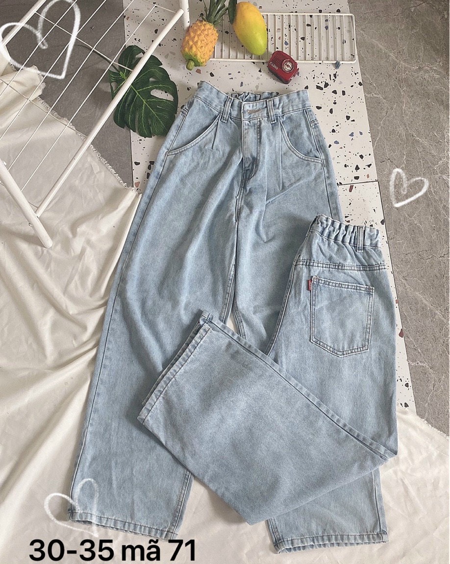 FREESHIP🚴🏻Quần Jeans Suông Lưng Thun Bigsize Quần Baggy Lưng Thun size lớn 30 đến 35 Ms 71 - TCShopJean TCjeans