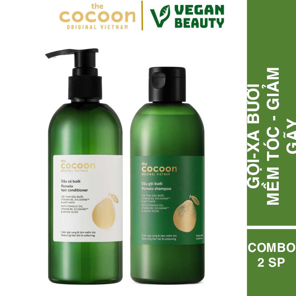 Bộ dầu gội bưởi Pomelo Cocoon 310ml + Dầu xả bưởi Pomelo Cocoon 310ml thuần chay