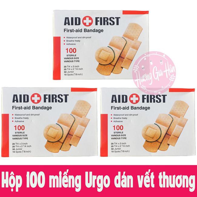 [HCM]HỘP 100 MIẾNG BĂNG KEO CÁ NHÂN DÁN VẾT THƯƠNG ĐỦ SIZE - BĂNG KEO CÁ NHÂN HÀNG NỘI ĐỊA CAO CẤP - HỘP KEO CÁ NHÂN 100 CÁI SIÊU DÍNH