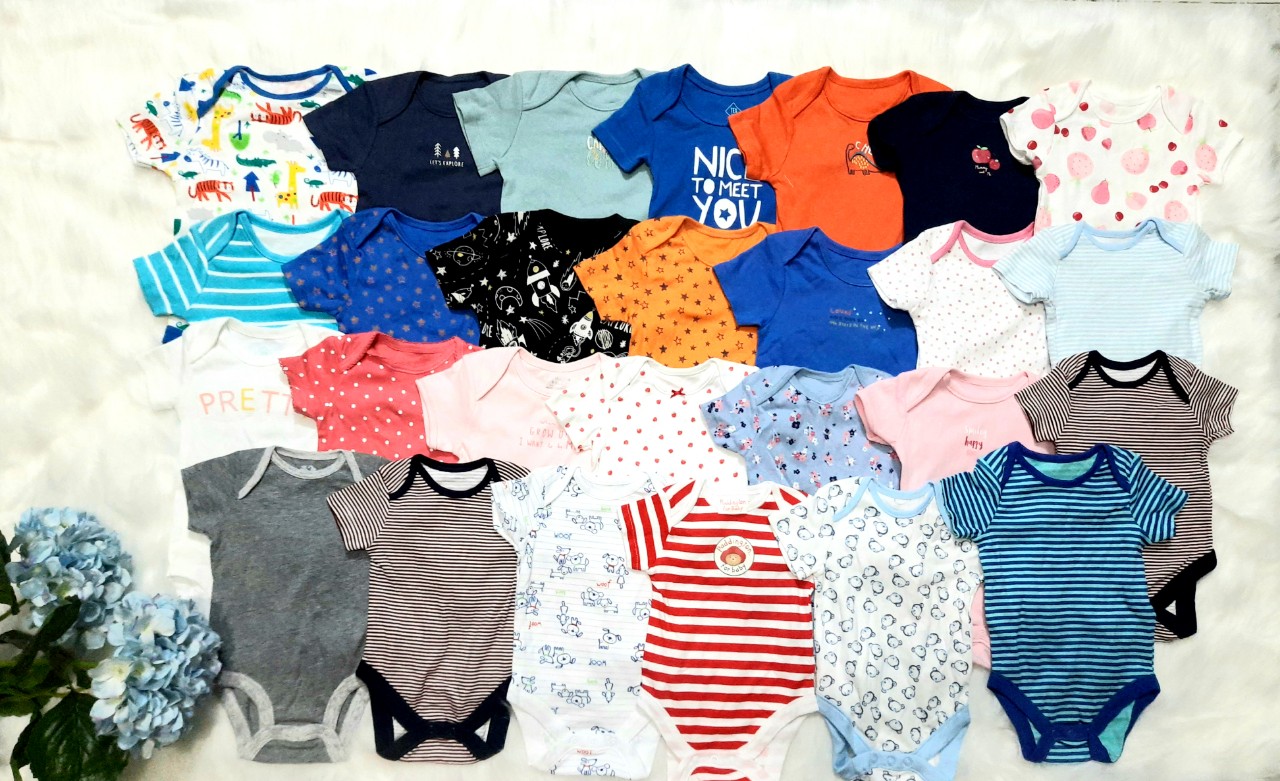 Set 5 bodysuit tay ngắn cho bé trai và gái.Mẫu ngẫu nhiên