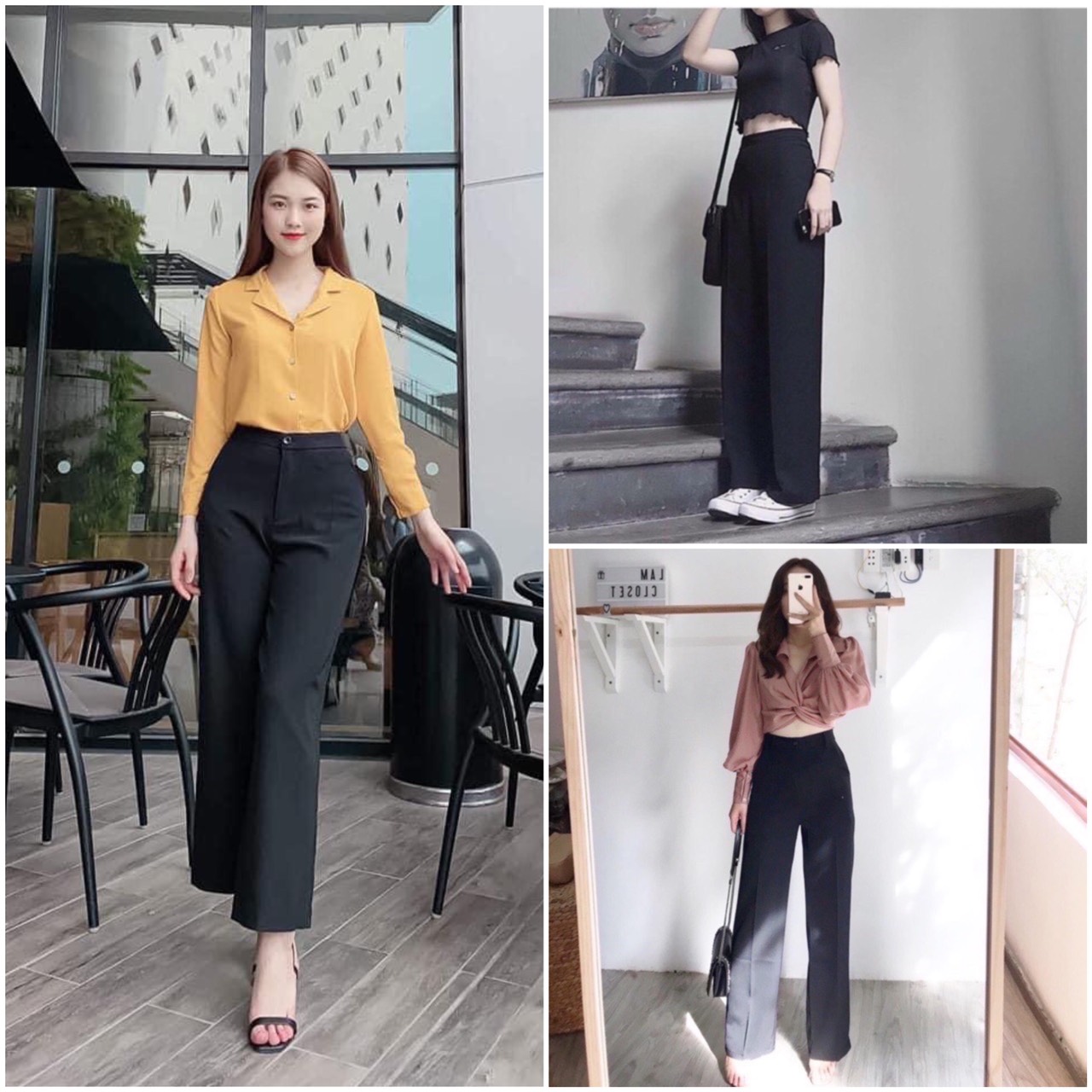 Quần ống rộng cạp cao mẫu dàng cho các nàng xinh đẹp