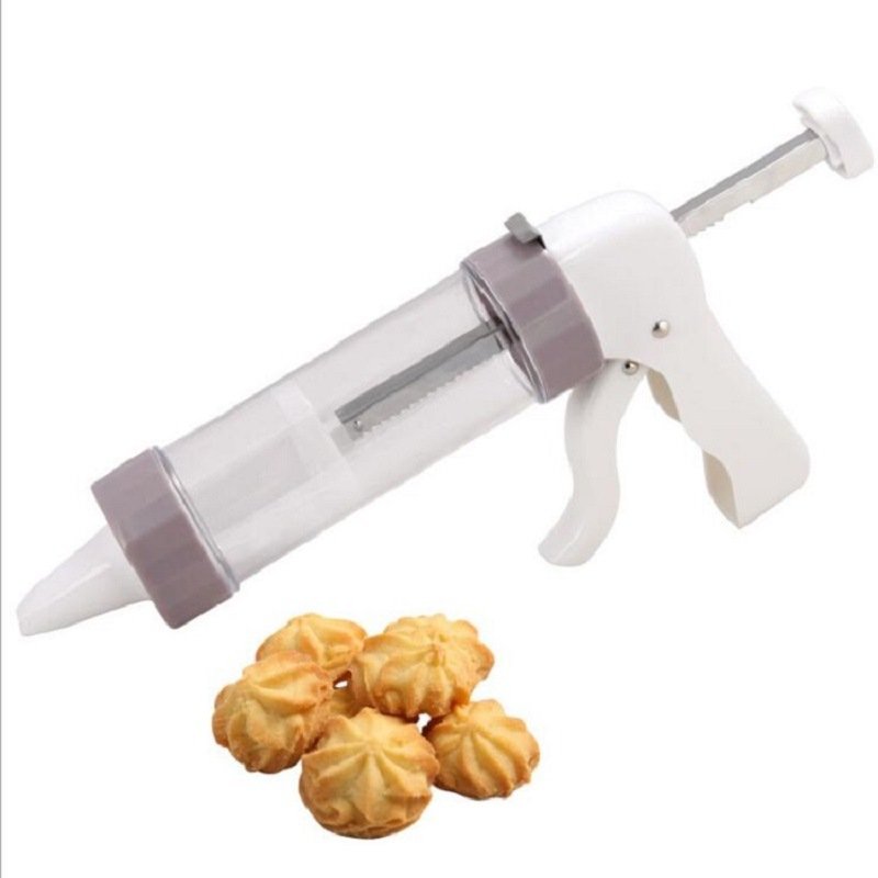 Súng khuôn làm bánh, súng bắn khuôn làm bánh, súng bắn khuôn bánh kem và bánh quy, giúp mẹ dễ dàng làm bánh quy ăn dặm cho bé tại nhà - sử dụng dễ dàng chỉ một nút bấm tạo ngay chiếc bánh thành hình yêu thích gồm 13 chi tiết