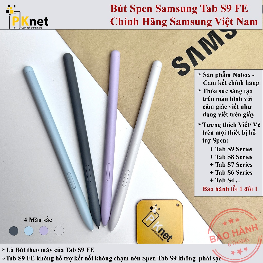 Bút Spen Samsung Tab S9 FE Chính hãng, tương thích với mọi thiết bị hỗ trợ Spen, tab S9, Tab S7, Tab S8,S4, S21 Ultra