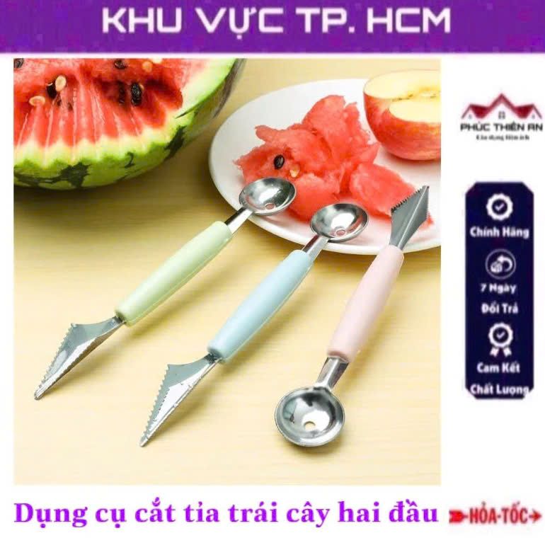 Dụng cụ cắt tỉa, tạo hình trái cây, hoa quả hai đầu sử dụng, chất liệu inox - đa năng, tiện dụng