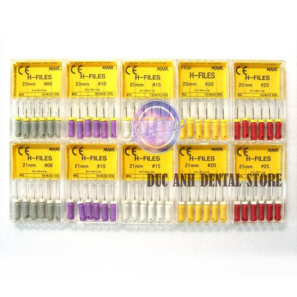 Nong dũa K file, H file MANI nhật bản, dụng cụ nha khoa chính hãng dùng cho điều trị tủy răng