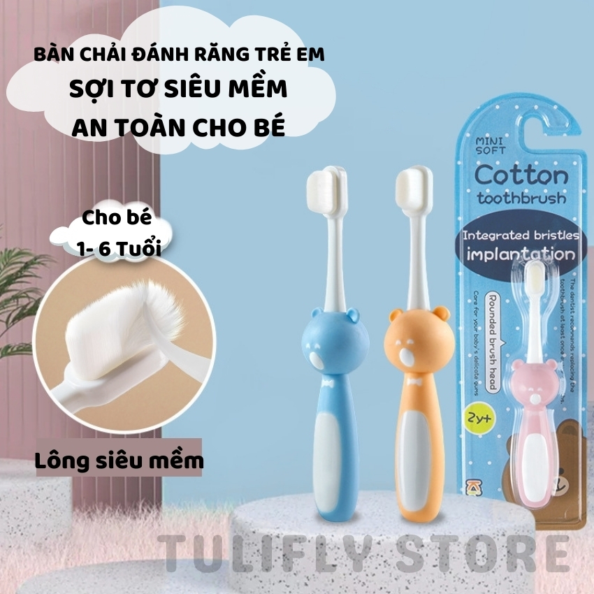 [ VỈ XUẤT HÀN ] Bàn Chải Đánh Răng Cho Bé Từ 2 Tuổi Lông Siêu Mềm Mịn , Bàn Chải Đánh Răng Trẻ Em Cho Bé Tập Đánh Răng - Tulifly Store