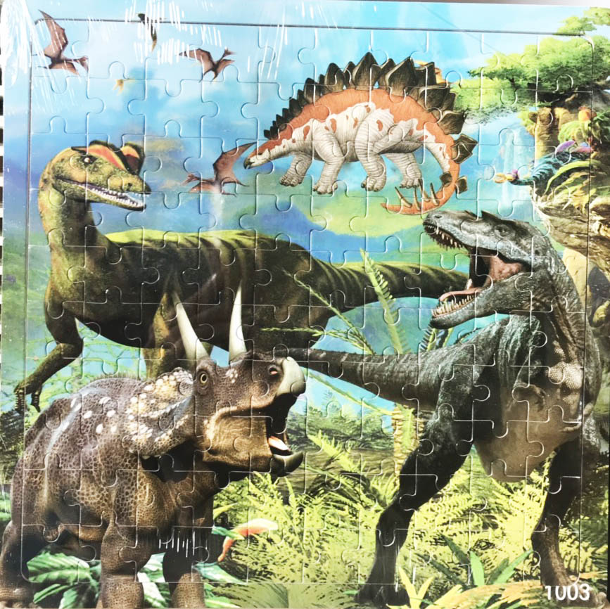 Tranh ghép hình gỗ bộ xếp hình gỗ 100 mảnh KHỦNG LONG BẠO CHÚA phát triển tư duy cho Bé