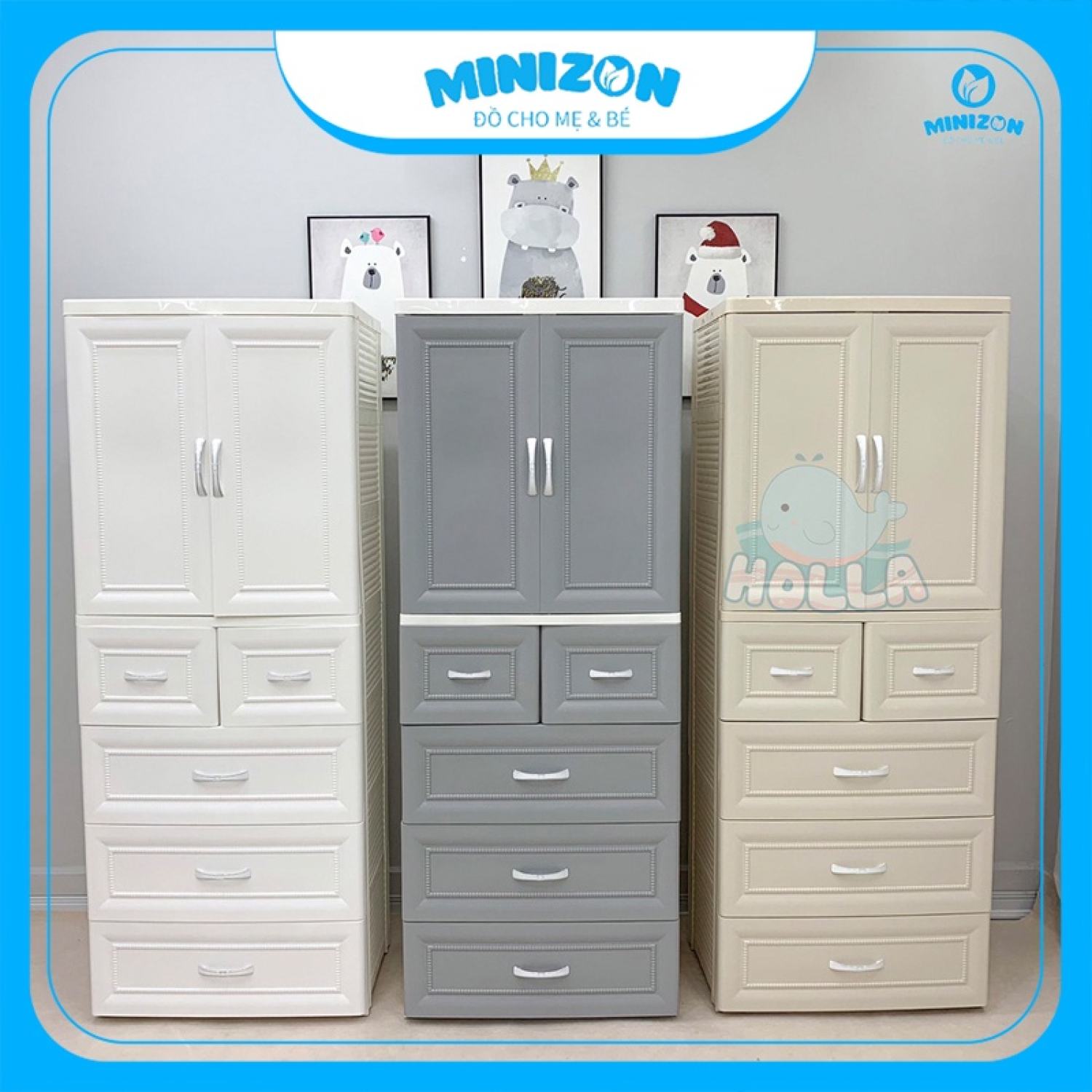 Tủ nhựa holla 5 tầng ngăn treo cao cấp cho bé giá rẻ | minizon kids