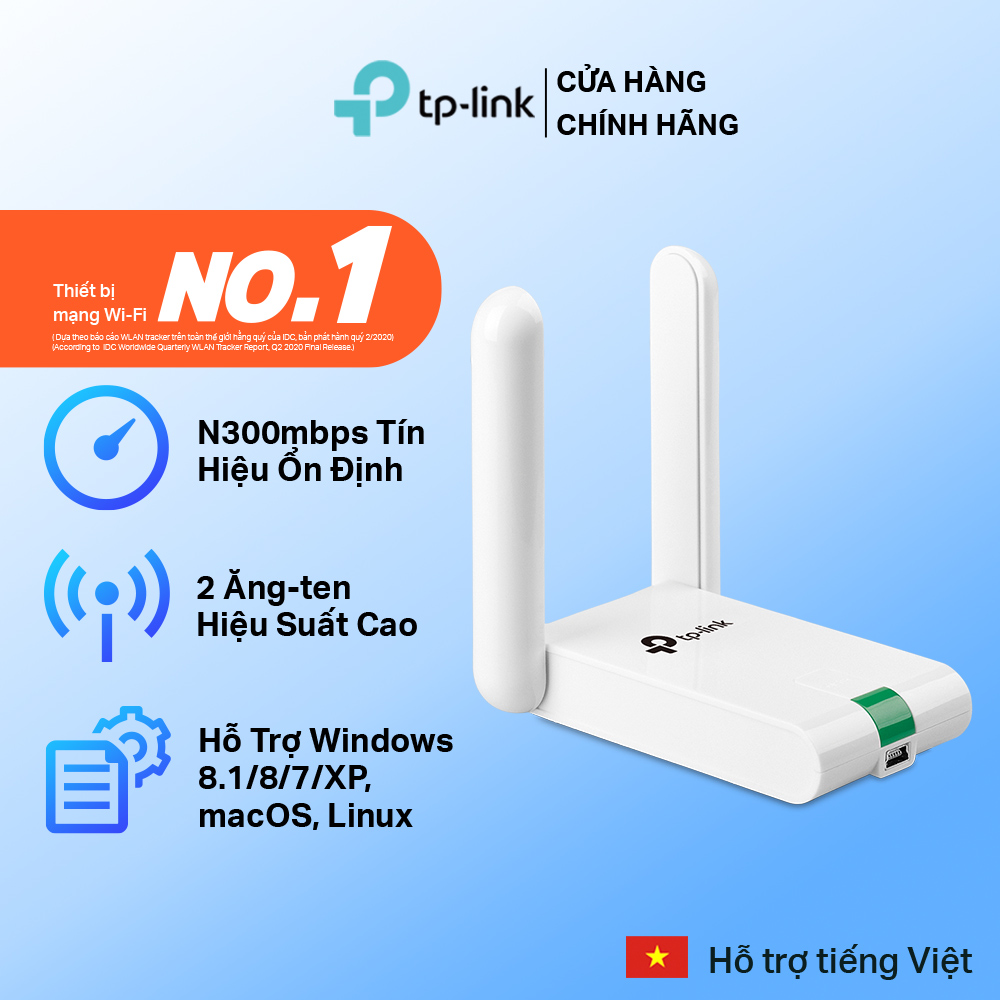 Bộ Chuyển Đổi USB Wifi TP-Link TL-WN822N Chuẩn N 300Mbps - Hãng phân phối chính thức