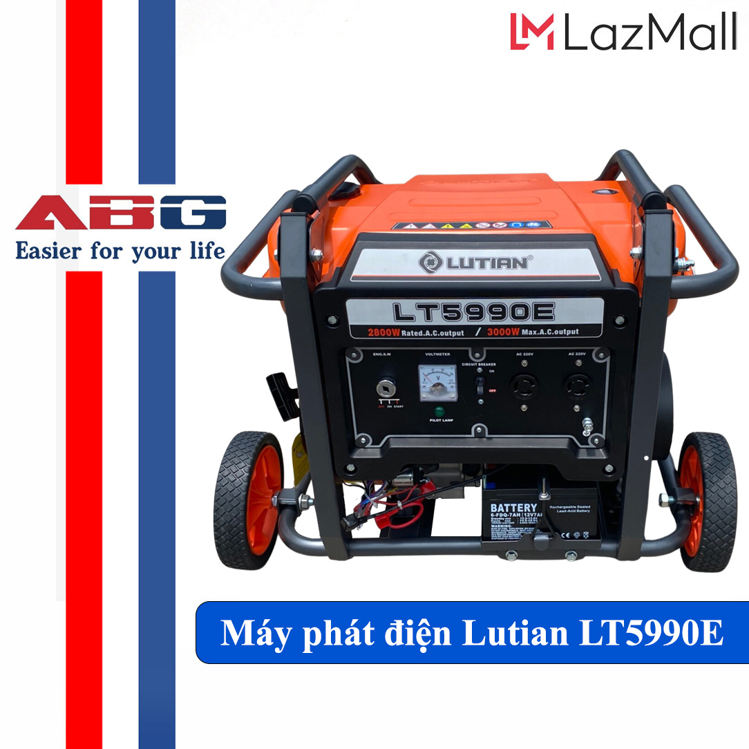 Máy Phát Điện ABG Lutian LT5990E Công Suất Lớn 3KW Máy Phát Điện Chạy Xăng Động Cơ 4 Thì Tiêu Thụ Nhiên Liệu Thấp An Toàn Tiết Kiệm 