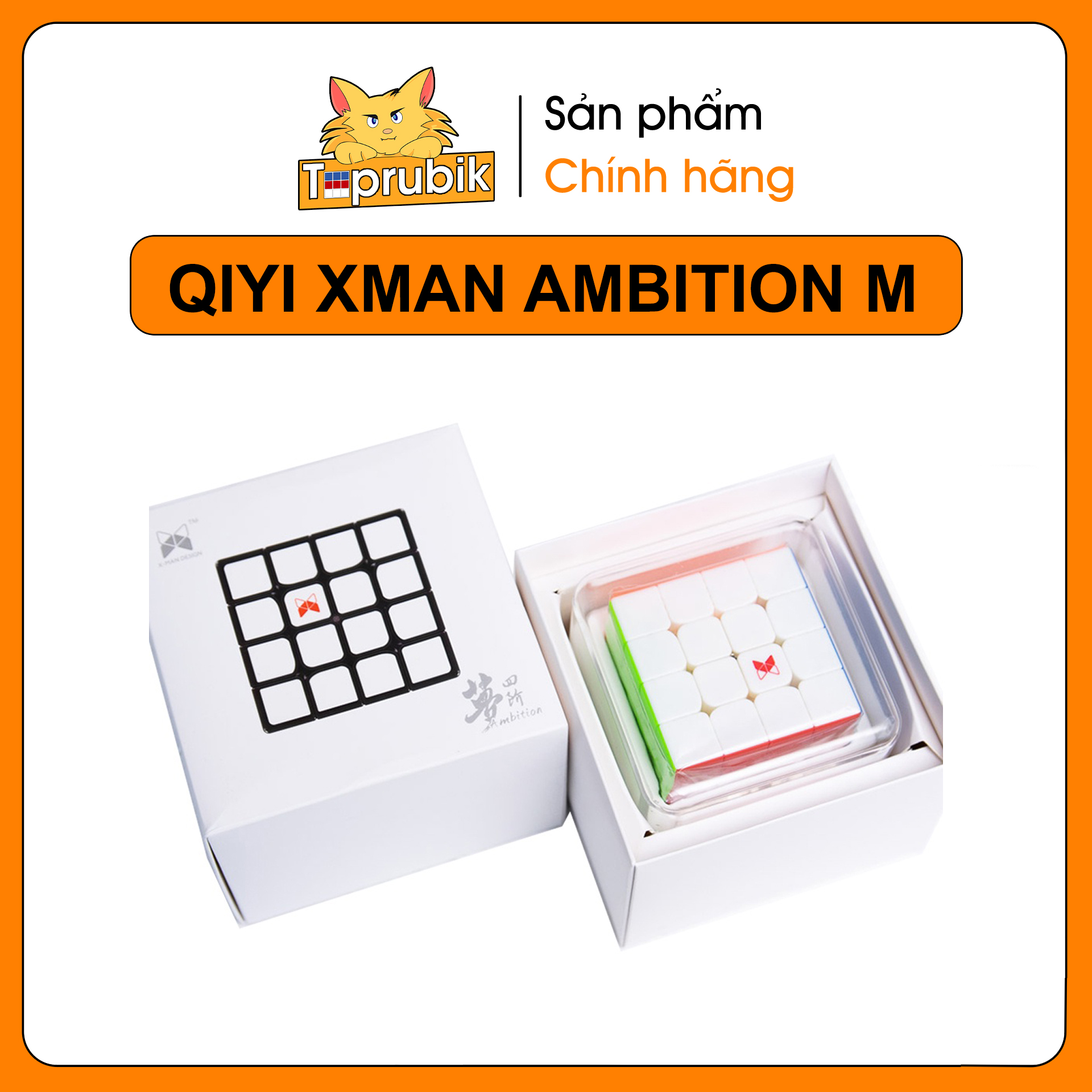 Rubik 4x4x4 Qiyi Xman Ambition M Stickerless Chính Hãng Qiyi