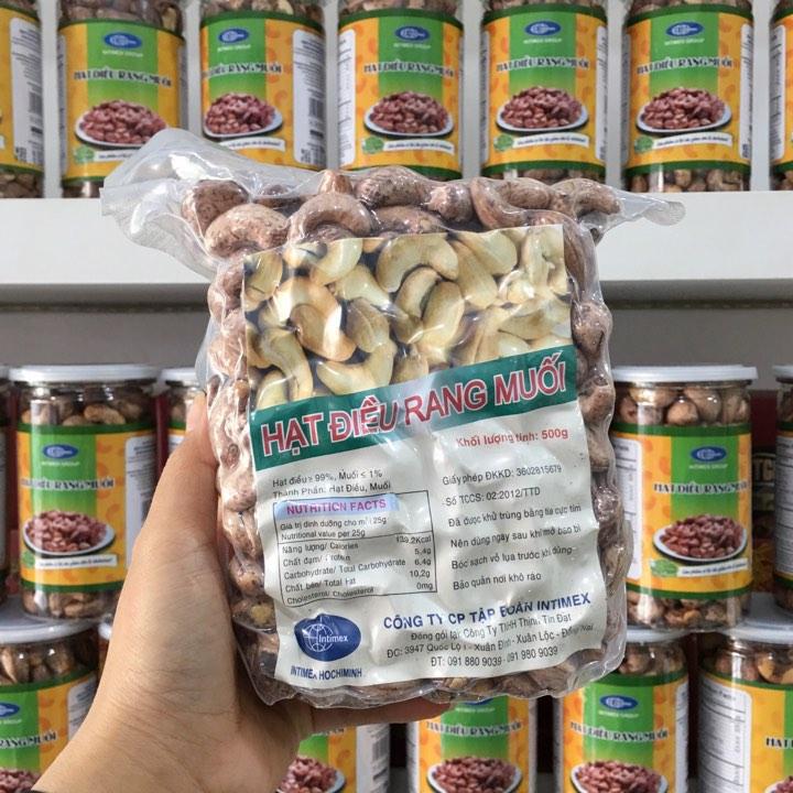 [HCM][QUÀ TẶNG SỨC KHỎE] HẠT ĐIỀU RANG MUỐI NGUYÊN HẠT - HÚT CHÂN KHÔNG 1 KG (2 TÚI 0.5KG) - INTIMEX - BẢO NHIÊN SHOP
