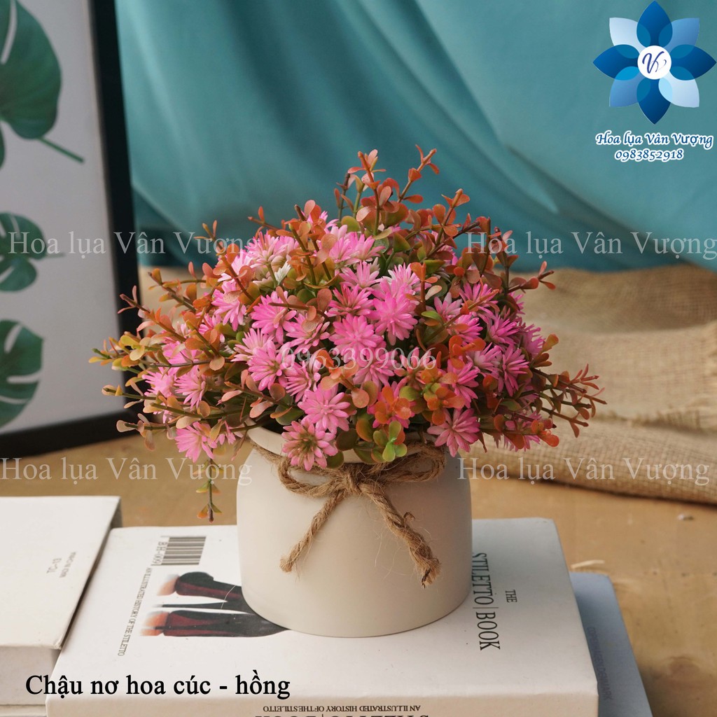 Hoa giả 🌺freeship🌺 chậu hoa nhựa để bàn