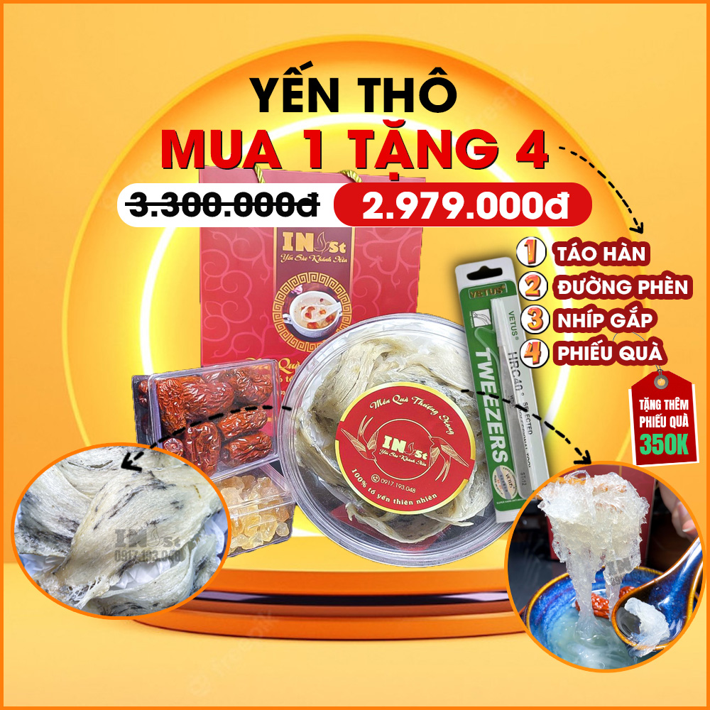 Tổ yến thô khánh hòa nguyên chất già, ít lông 50g, 100g - yến sào nha trang - yến sào inest