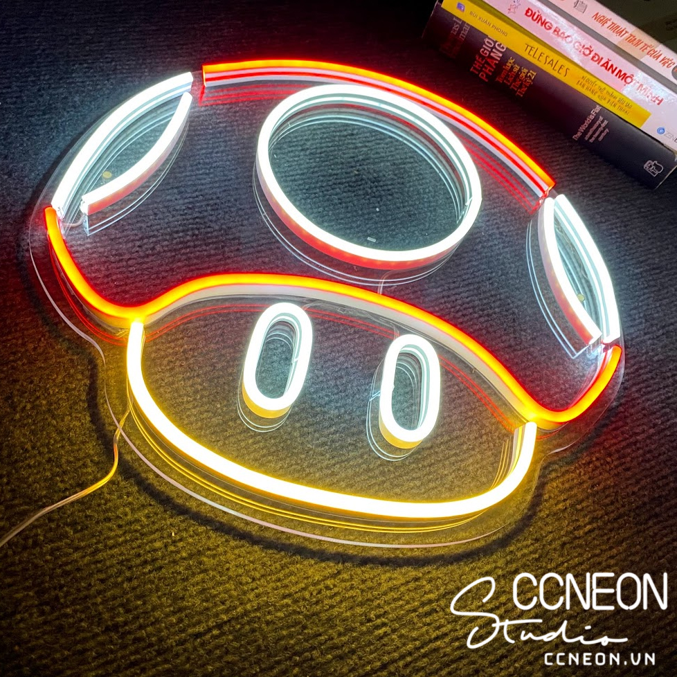 Đèn Trang Trí Phòng Led Neon Sign Hình Nấm Mario