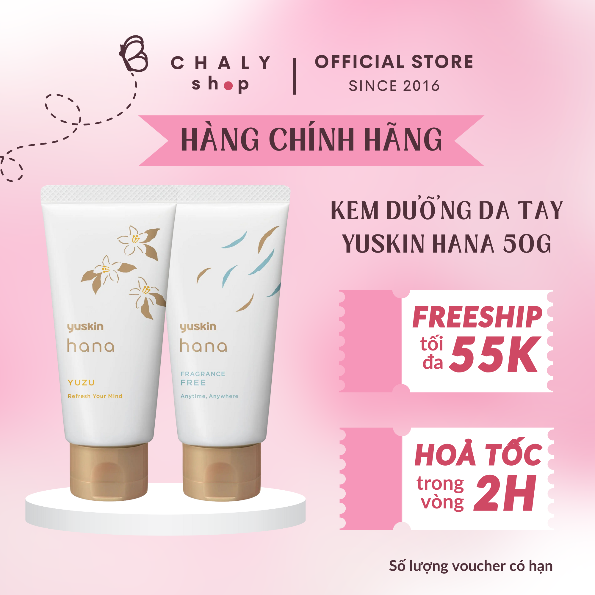 Kem dưỡng ẩm da tay, ngừa khô ráp Yuskin Hana 50g Nhật