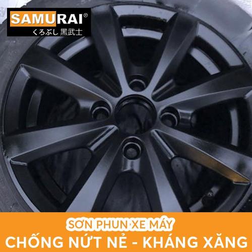 COMBO 4 chai sơn Samurai lót - màu - bóng đầy đủ sơn Lazang ô tô màu đen nhám - LAZANG109A