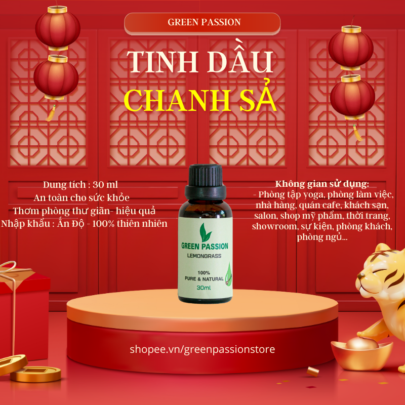 Tinh dầu chanh sả cao cấp greenpassion