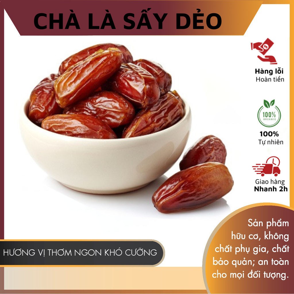 500gr Chà Là Iran Sấy Khô Không Đường