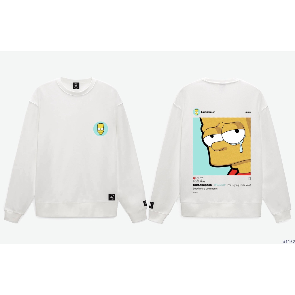 Áo sweater od oversize bart simpson, áo nỉ dài tay unisex odin clothing