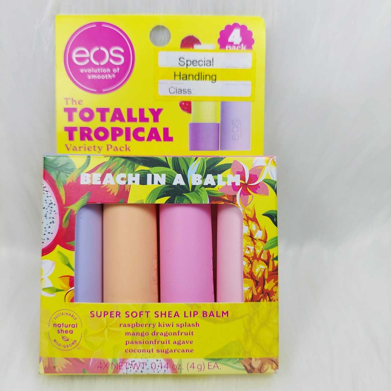 Son dưỡng ẩm EOS Super soft shea lip balm hộp 4 thỏi . Chauthanh shop