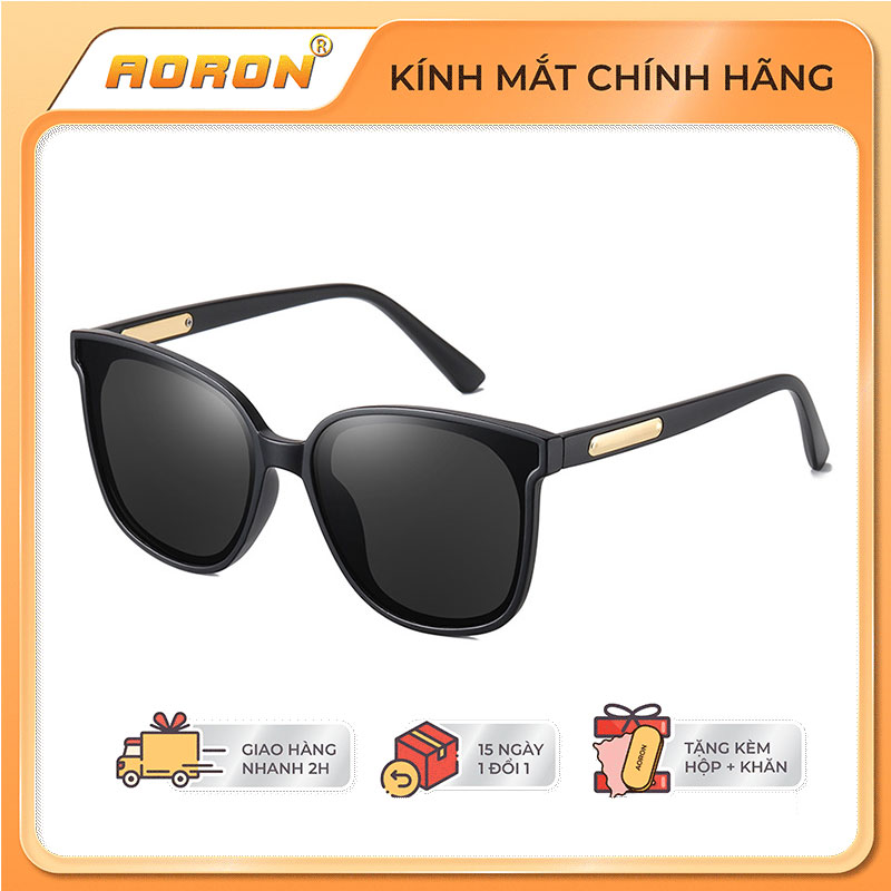 Kính Mát Nam Nữ Thời Trang Hàn Quốc, Kính Mát Nam Gọng Vuông Chống Uv400, Tròng Kính Mắt Phân Cực Chống Chói Lóa, Trầy Xước Cực Tốt - Ak011 - Aoron