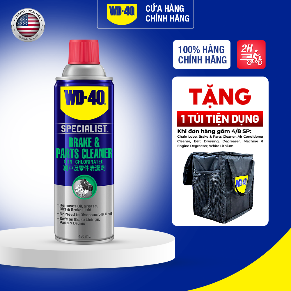 Chai Xịt Tẩy Rửa Tay Thắng Phanh Xe WD 40 Brake & Parts Cleaner Chất Làm Sạch Vệ Sinh Cụm Thắng Xe & Phụ Tùng 450ml