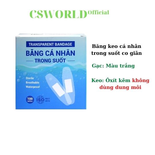 Băng cá nhân trong suốt hộp 100 miếng