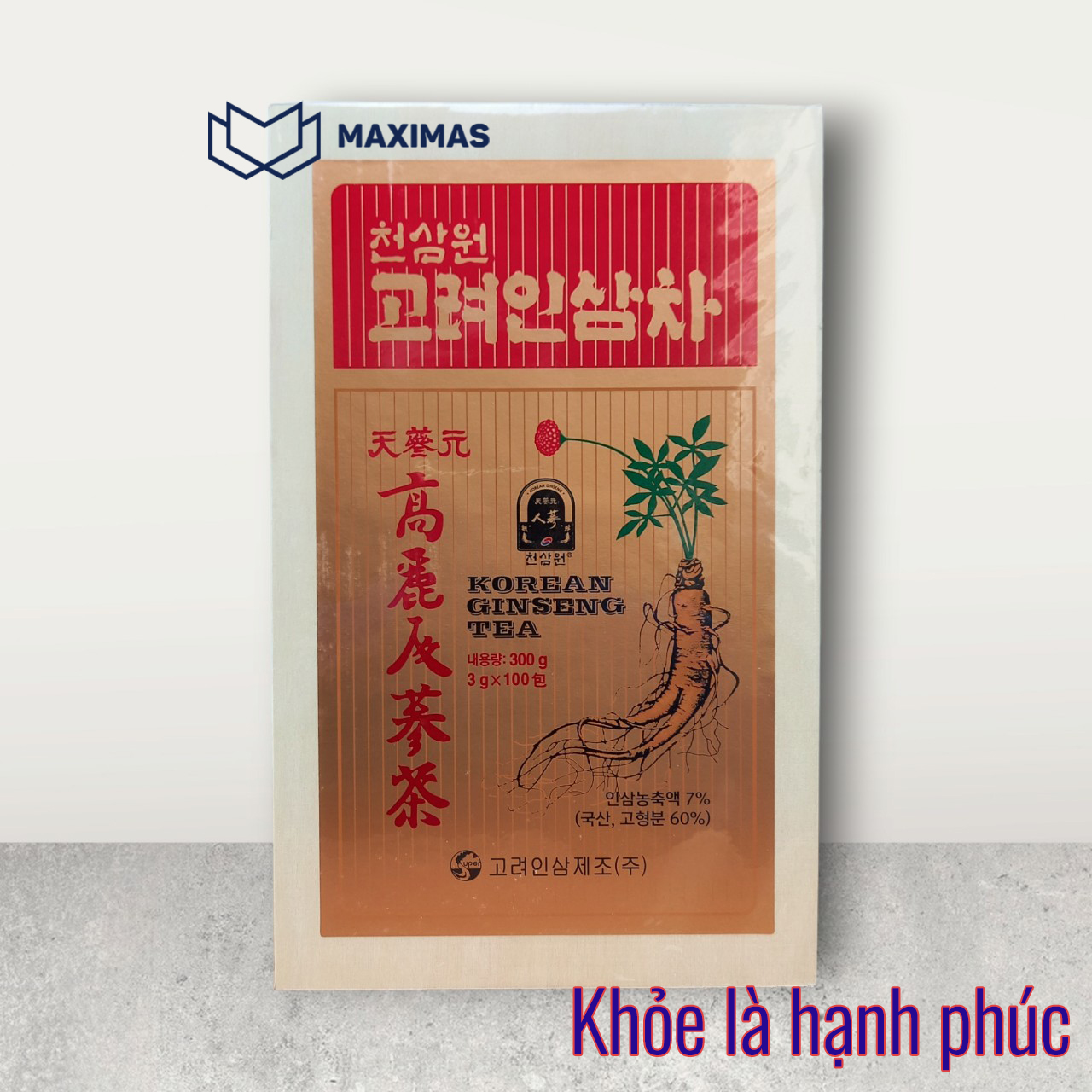 Trà hồng sâm Okinsam Hàn Quốc hộp gỗ 100 gói