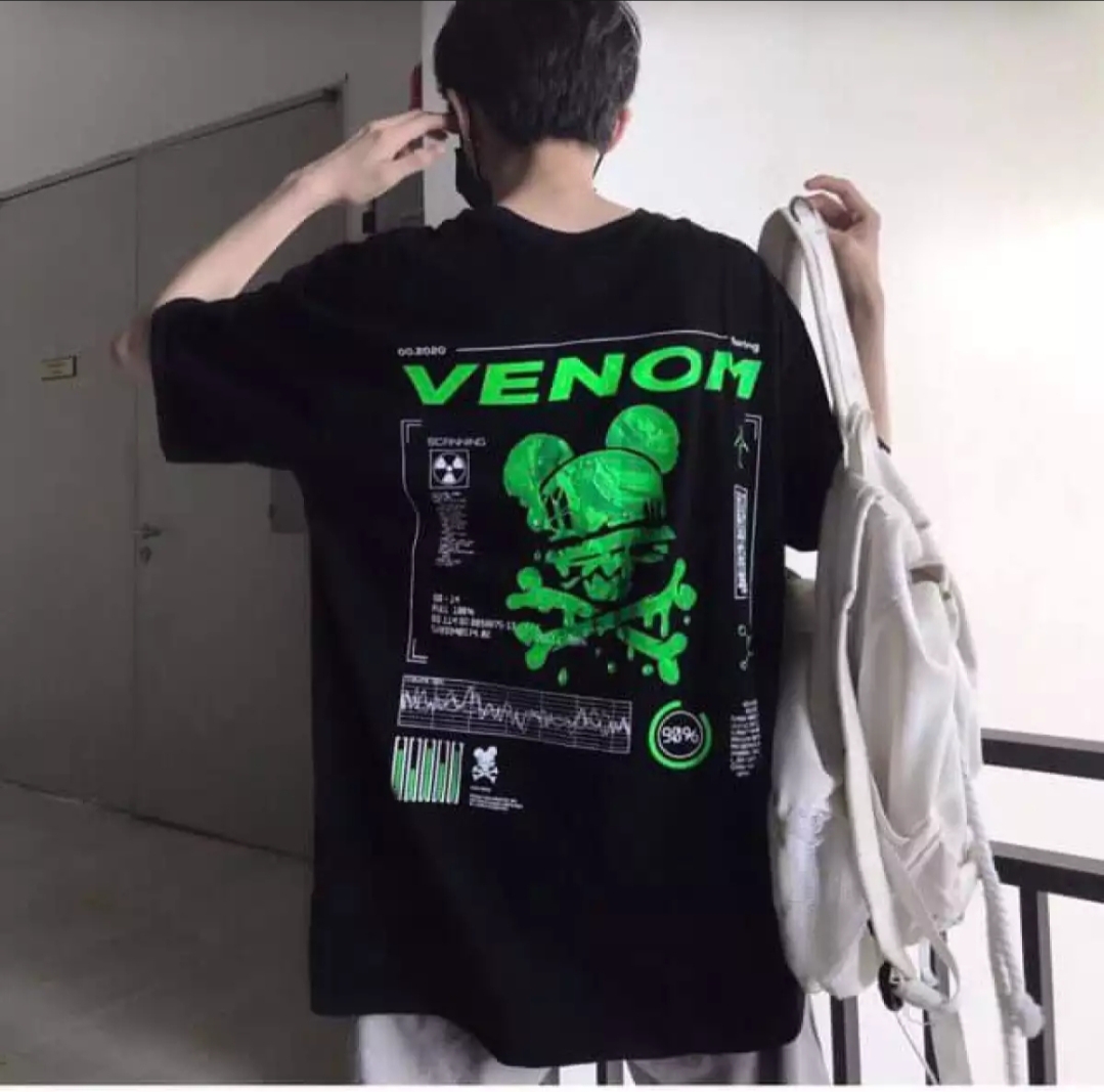 [HCM]Áo Thun Nam Nữ Form Rộng In Hình VENOM độc đẹp Vải Dày Mịn Thiết Kế Thời Trang Đường May Sắc Sảo ( ĐEN )