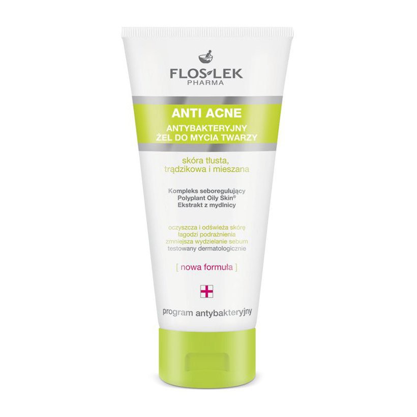 Floslek Pharma gel rửa mặt kháng khuẩn ngừa mụn Antibacterial Face Cleansing gel 125ml
