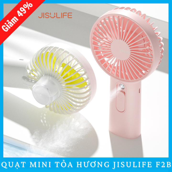 Quạt Mini Cầm Tay Tích Điện Jisulife F2B Tỏa Hương Thơm Khuếch Tán Tinh Dầu Và Nước Hoa