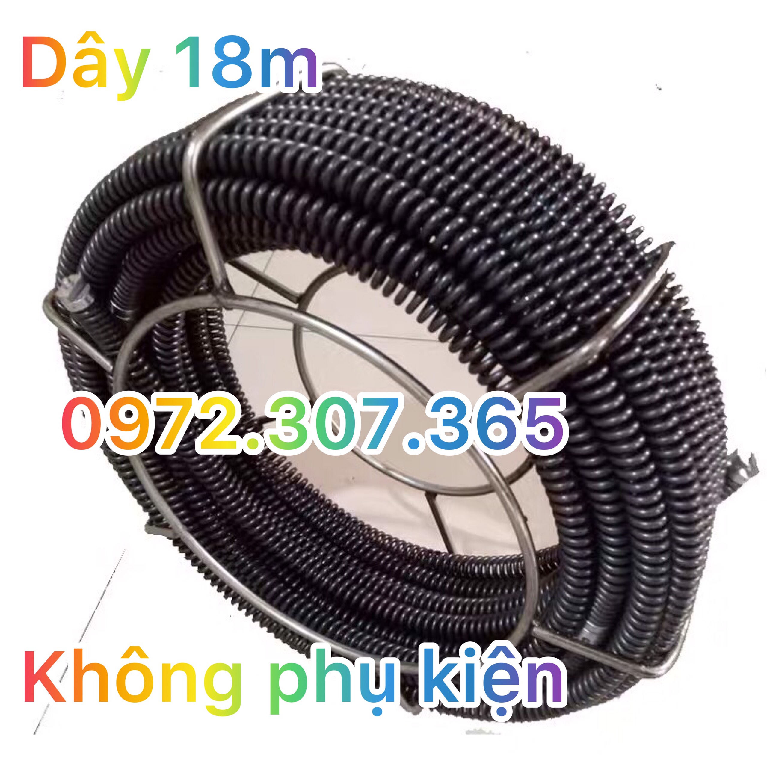 Dây thông tắc cống, đường ống đường kính 16mm dài 18m Được thiết kế với lò xo thép cơ động, độc đáo, và dễ sử dụng