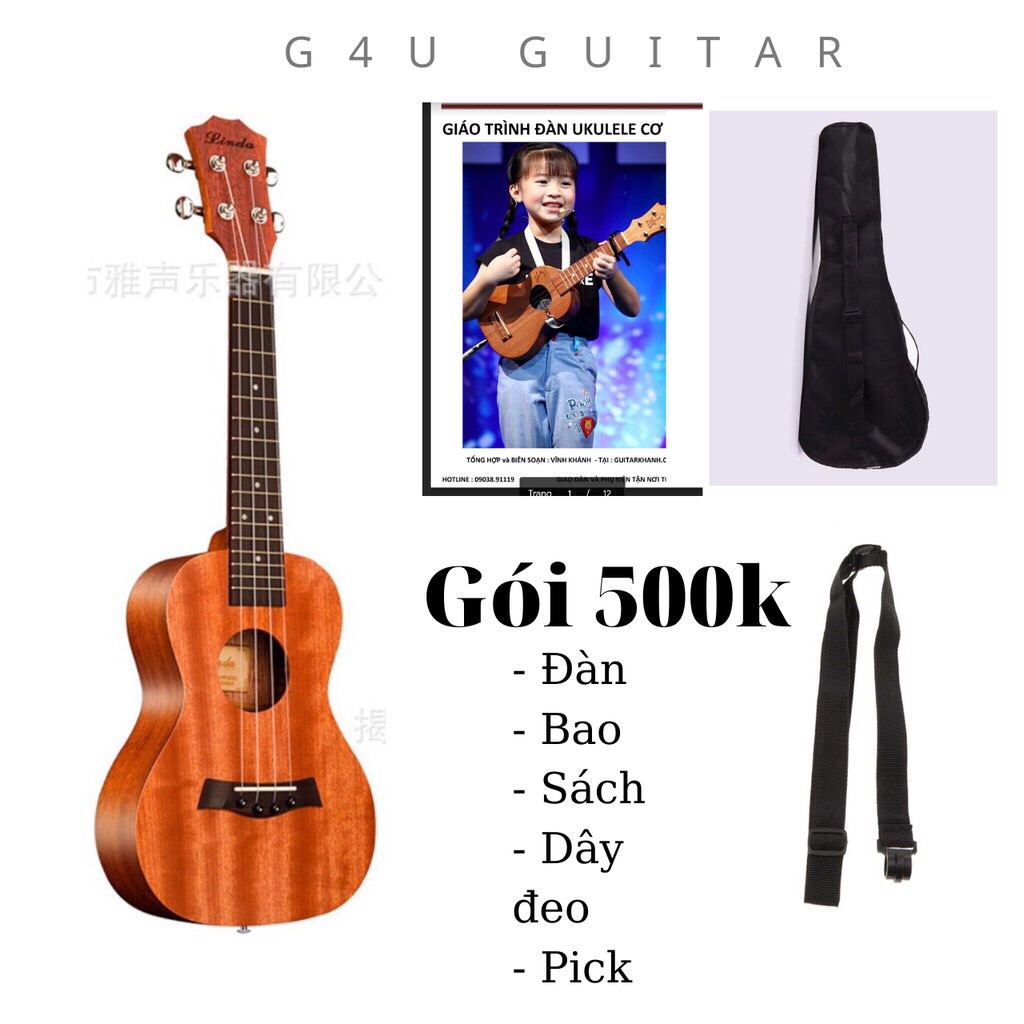 Đàn ukulele concert ukulele 23 inch nhiều hình full phụ kiện