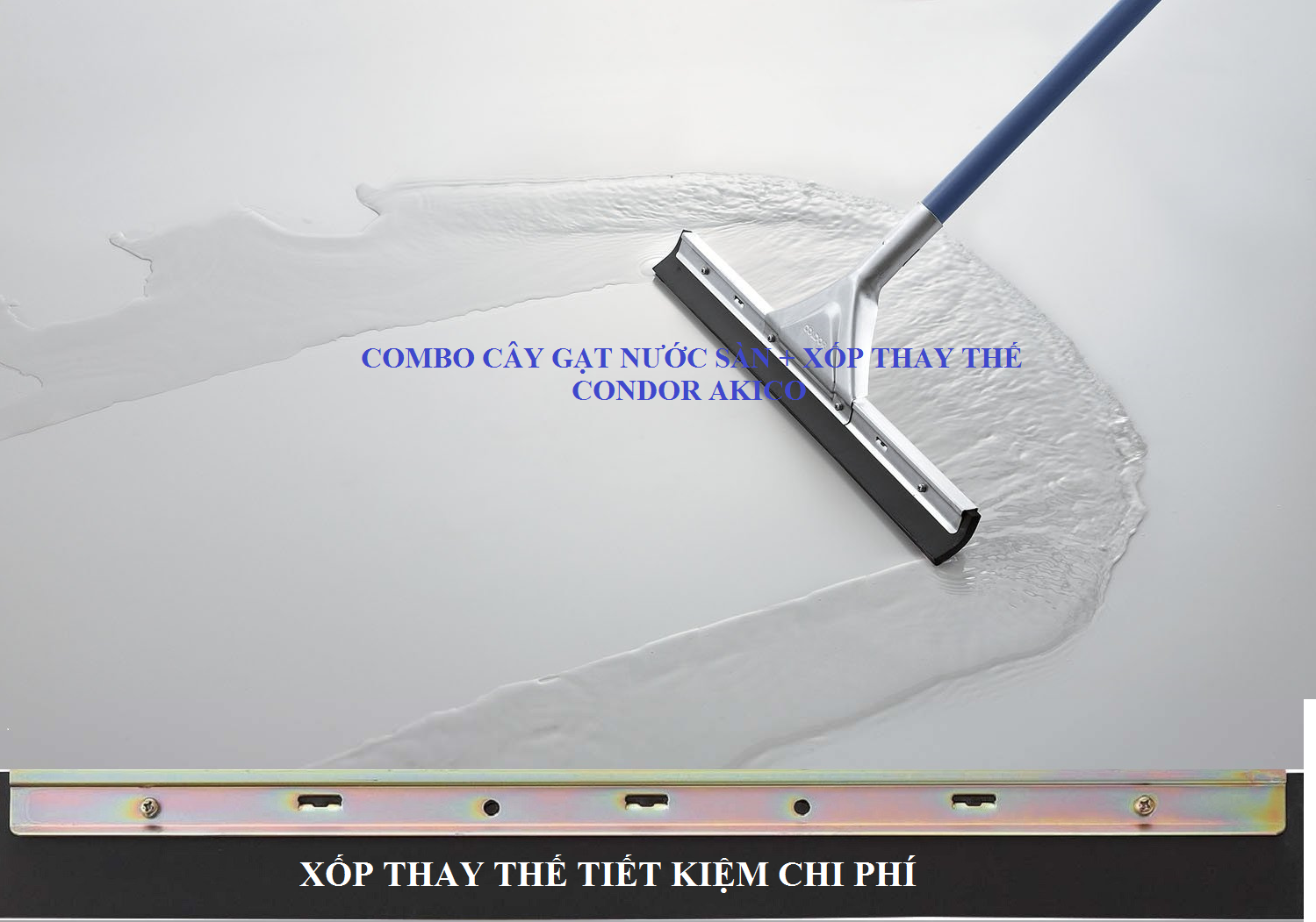 Combo cây gạt nước sàn cao cấp + 1 xốp thay thế condor- made in jp