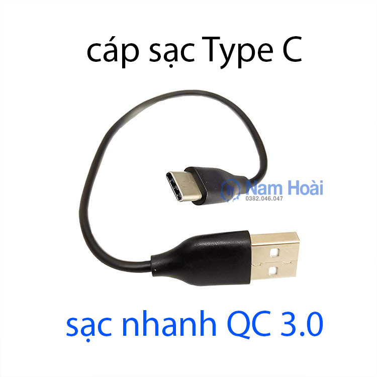 [HCM]Cáp sạc Type C ngắn 20cm – sạc pin dự phòng – truyền dữ liệu(Lô mới màu trắng)