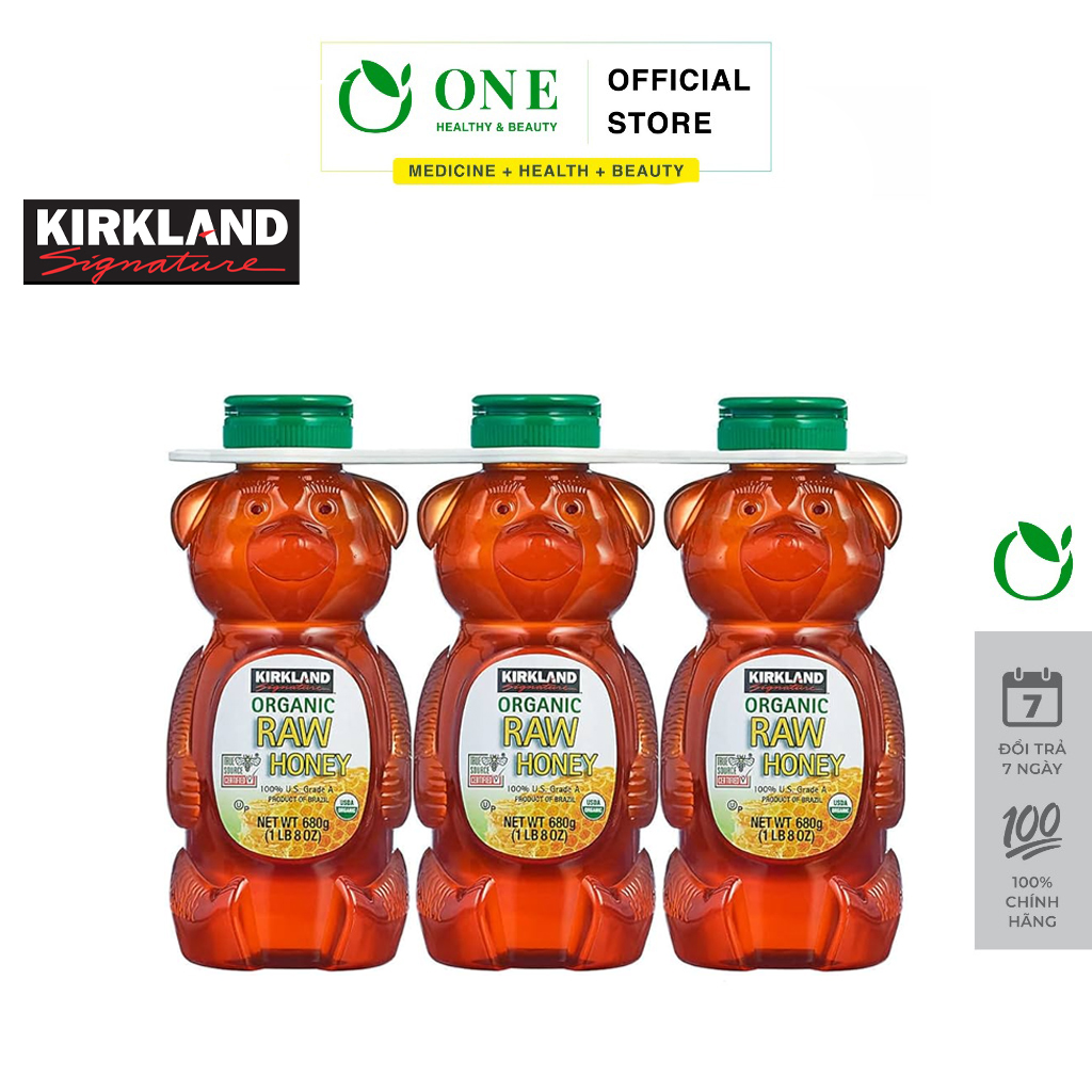 Mật Ong Honey Bear Kirkland Hữu Cơ tinh khiết nguyên chất 680g