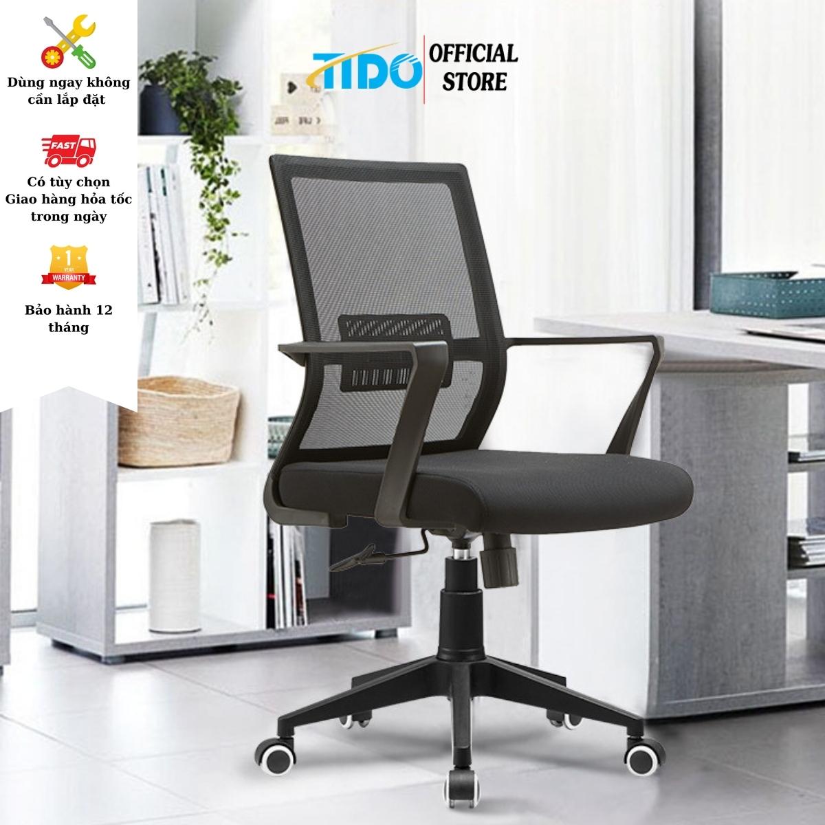 Ghế xoay văn phòng tido ti-gxvp - lắp sẵn thân ghế dùng ngay - có thể điều chỉnh cao độ
