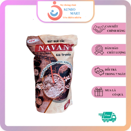 Ngũ cốc NAVAN chính hãng, bột ngũ cốc dinh dưỡng lợi sữa gia truyền từ 9 loại hạt túi 800g - KENBO MART